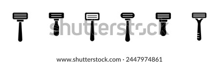 Razor icon set. Shaver silhouette icons collection. Vector icons