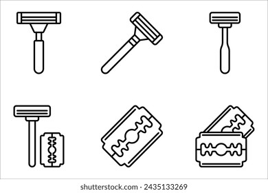 razor icon set. Shaving razor. barber shop sign. Vector Illustration on white background