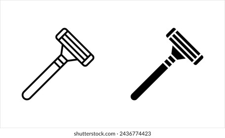 razor icon set. Shaving razor. barber shop sign. Vector Illustration on white background