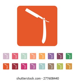 The razor icon. Shaver symbol. Flat Vector illustration. Button Set