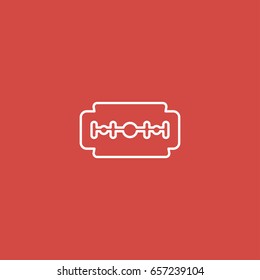 razor icon. sign design. red background