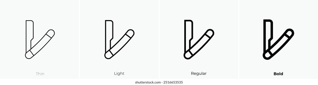 razor icon. Thin, Light Regular And Bold style design isolated on white background