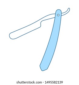 Razorsymbol. Einfach mit dem Design der blauen Füllung übereinstimmen. Vektorgrafik.