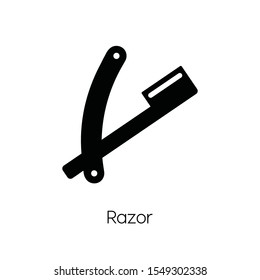 Razor icon vector. Barber symbol. Linear style sign for mobile concept and web design. Blade symbol illustration. Pixel vector graphics - Vector.