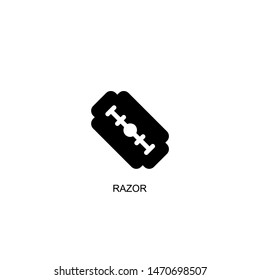 razor icon vector black design