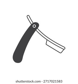 Ilustración vectorial del icono de la maquinilla de afeitar sobre fondo blanco
