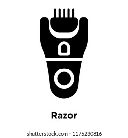 Razor icon vector isolated on white background, logo concept of Razor sign on transparent background, filled black symbol