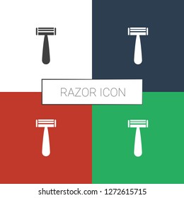 razor icon white background. Editable filled razor icon from barber. Trendy razor icon for web and mobile.