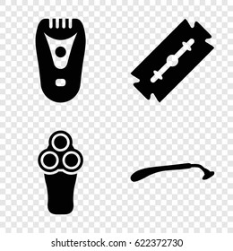 Razor icons set. set of 4 razor filled icons such as 