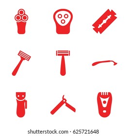 Razor icons set. set of 9 razor filled icons such as 