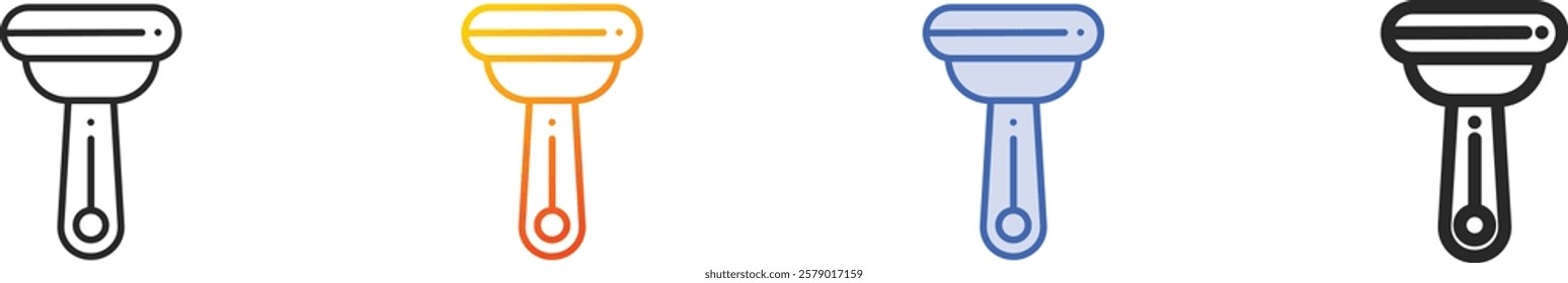 razor icon.Thin Linear, Gradient, Blue Stroke and bold Style Design Isolated On White Background