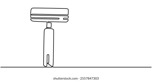 Razor  line art drawing illustration, Continuous line drawing of shaving razor, shave beard, one line, hand drawn, vector illustration, Continuous one line drawing of a razor for men.