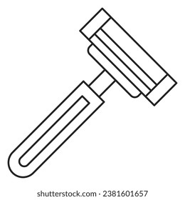 Razor line icon vector isolated. Symbol of hair removal tool. Skin care equipment, personal hygiene. Line icon of a sharp razor.
