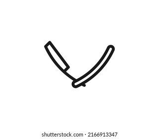 Icono de línea de color. Símbolo vectorial en estilo plano y a la moda sobre fondo blanco. Barbería canta por diseño.