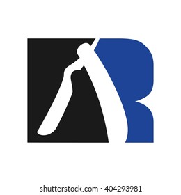 razor logo vector. barber shop symbol.