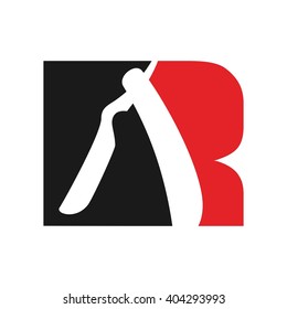 razor logo vector. barber shop symbol.