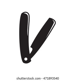 Razor monochrome vector illustration in white background