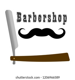 Razor on a white background, barbershop, male salon, vector