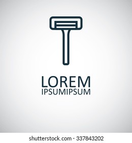 razor outline, thin, flat, digital icon for web and mobile
