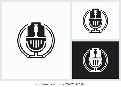 Razor Podcast Logo, Razor Podcast Logo Vector