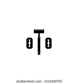 A razor and razors blade vector illustration logo an icon symbol template