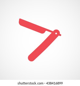 Razor Red Flat Icon On White Background