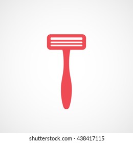 Razor Red Flat Icon On White Background