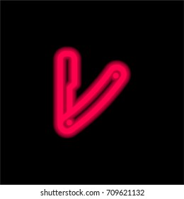 Razor red glowing neon ui ux icon. Glowing sign logo vector