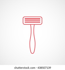 Razor Red Line Icon On White Background