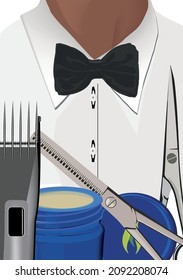 razor and scissors barber clothing