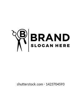 Razor scissors are the inspiration for this logo