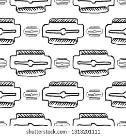 razor seamless pattern isolated on white background