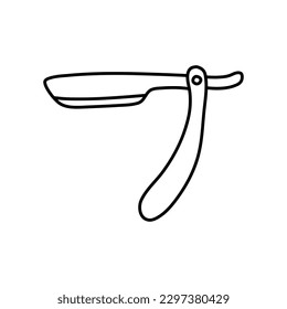 Razor, sharp razor blade doodle icon. Doodle Barber  razor  Vector illustration.