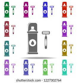 razor and shaving foam icon. Elements of Bathroom in multi color style icons. Simple icon for websites, web design, mobile app, info graphics