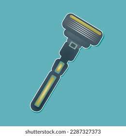 Razor, shaving machine, personal care, shaving, vector image, clipart.