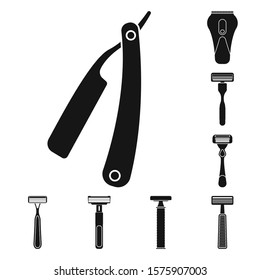 Razor for shaving vector black icon set.Vector isolated illustration blade of shaver.Icon set of razor tool for shaving.