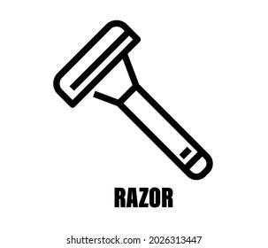 Razor silhouette icon. Hair removal method. Razor shaving