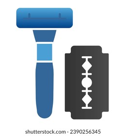 Razor and slice blade flat icon. Disposable blades color icons in trendy flat style. Shaving blade gradient style design, designed for web and app. Eps 10