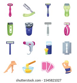 Razor vector cartoon icon.Shaver for women leg set icon.Vector illustration shaver and razor for women.