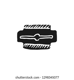razor vector doodle sketch isolated on white background
