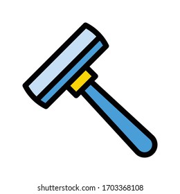 razor vector flat color icon 