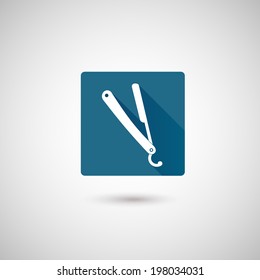 Razor vector icon. Barber shop shaving tool symbol