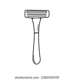 Razor vector icon in doodle style. Symbol in simple design. Cartoon object hand drawn isolated on white background.