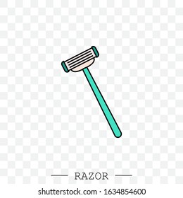 razor vector icon. Shaving men razor icon. Simple illustration of man razor vector icon for web design isolated color