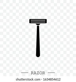 razor vector icon. Shaving men razor icon. Simple illustration of man razor vector icon for web design isolated black