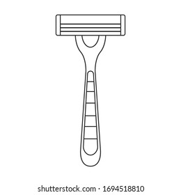 Razor vector icon.Outline vector icon isolated on white background razor .