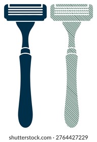 Razor vector illustration, shaving tool for men, personal care item, hygiene object.