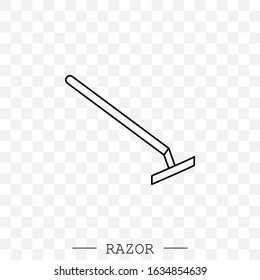 razor vector line, linear icon. Shaving men razor icon. Simple illustration of man razor vector icon for web design isolated