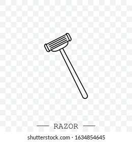 razor vector line, linear icon. Shaving men razor icon. Simple illustration of man razor vector icon for web design isolated