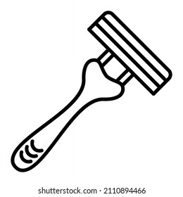 Icono De Esquema Del Vector De Razor Aislado En Fondo Blanco

